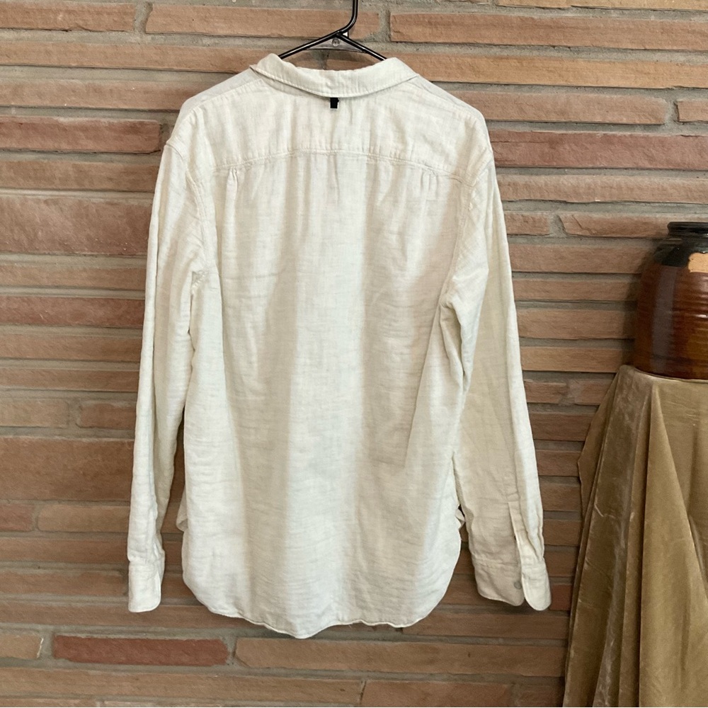 Men’s Rag & Bone Classic Fit Cotton Button Up Shirt Ivory XL - Picture 3 of 8